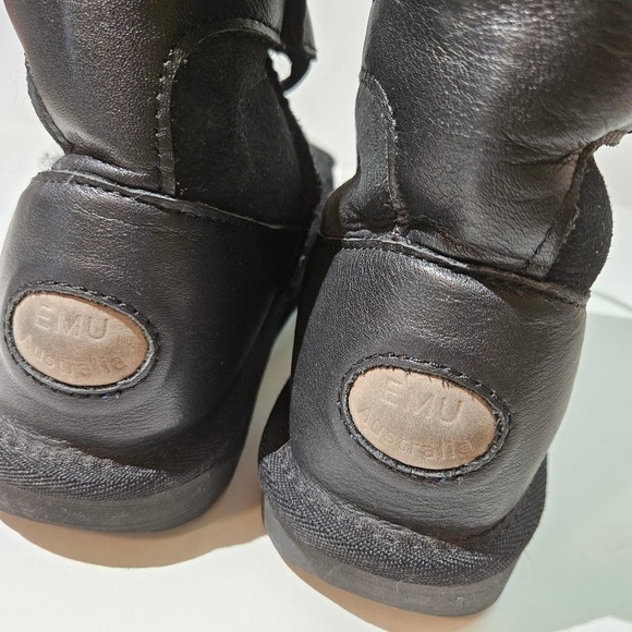 EMU Australia Shearling Boots Lace Up Soft Suede Leather Women's 6 Black - Picture 4 of 10